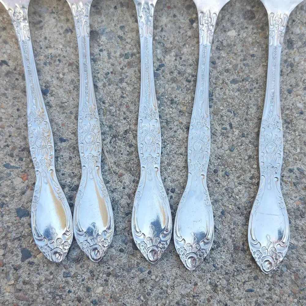 Oneida Northland Carolina Salad Forks Set Of 5 Stainless Korea Floral Flatware